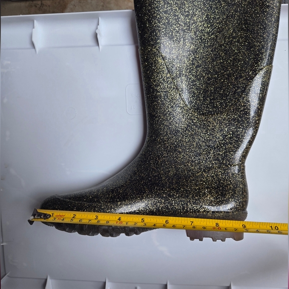Colin Stuart Black with Gold Glitter Rain Boots Size 7.5 - Picture 8 of 9
